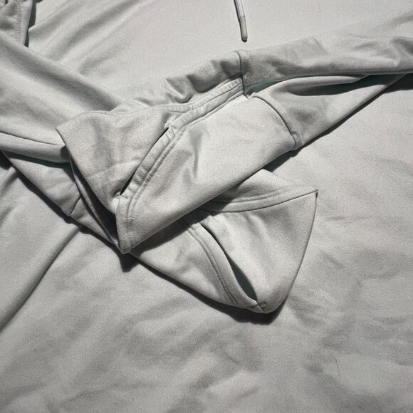 Athleta Women's Small Uptempo Hoodie Sweatshirt Light Blue Thumb Holes - Picture 4 of 9